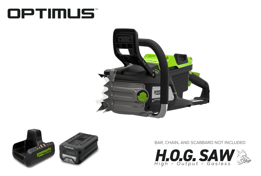 OPTIMUS 82V 5.0kw HOG Chainsaw Kit with CORE530 Battery & DP Charger | OCS800-C5DP