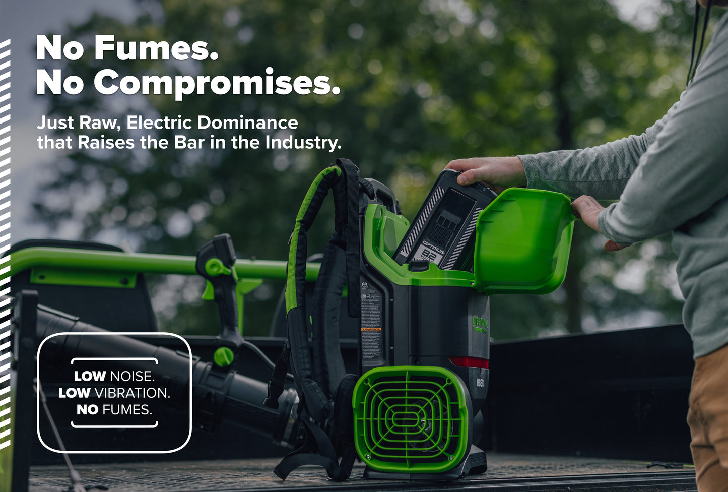 OPTIMUS 82V 755 CFM Dual-Port Backpack Blower | BB361