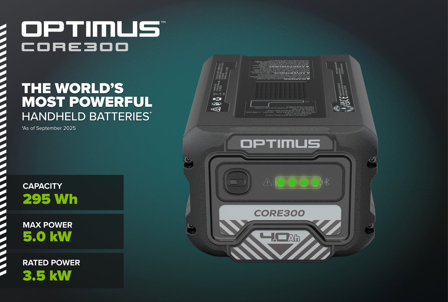 Optimus CORE300 4 Ah Battery | CORE300