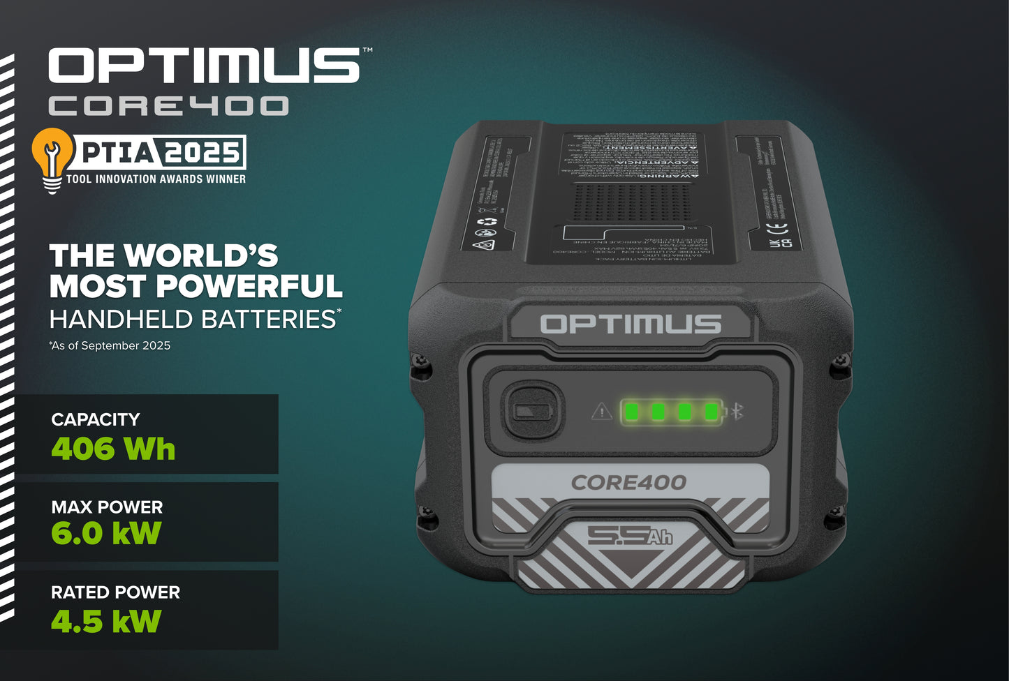 Optimus CORE400 5.5 Ah Battery | CORE400