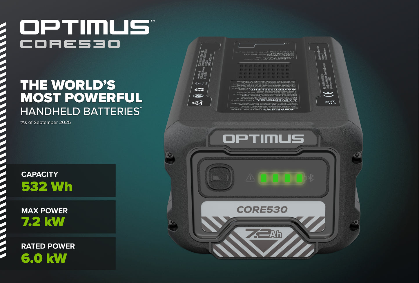 Optimus CORE530 7.2 Ah Battery | CORE530