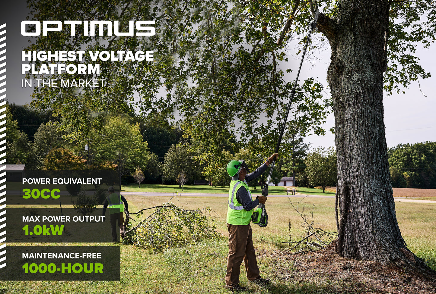 OPTIMUS 82V 10" Polesaw with Carbon Fiber Shaft | OPS300T