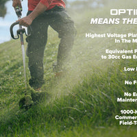 Optimus 82V Top mounted 1.3kW String Trimmer Kit CORE360, DP Charger + Bonus CORE360 | ST131CB