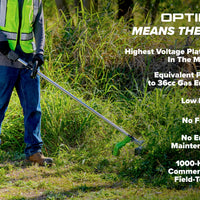 Optimus 82V 1.6 kW String Trimmer With (1) 4 Ah Battery and Dual Port Charger | ST161-4DP