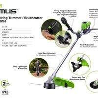 Optimus 82V 2.0 kW Bike Handle String Trimmer Kit | TB201H-C4DP