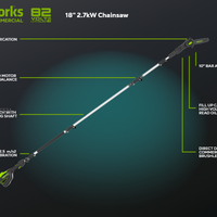82v Gen II Polesaw w/ Telescoping Shaft Tool-Only | 82PS10T