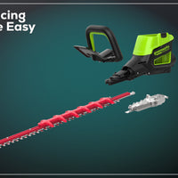 Optimus 82V 24" Hedge Trimmer with Core300 Battery and Dual-Port Charger | HT241-C3DP