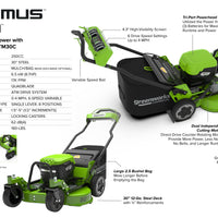 Optimus 82V 30" All-Terrain Mower with (3) CORE530 Batteries and DP Charger| ATM30C-C5DP