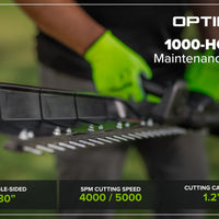 Optimus 82V 30" Single Sided Hedge Trimmer with (1) Core300 and Dual Port Charger | HT301S-C3DP