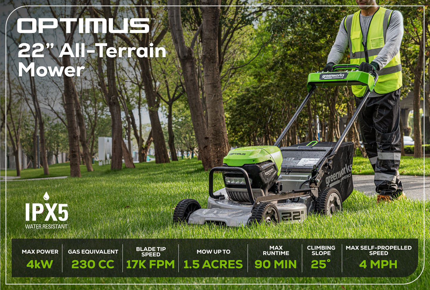 Optimus 82V 22” Self-propelled Mower With (2) 8 Ah Batteries And Dual Port Charger | ATM22A-82DP