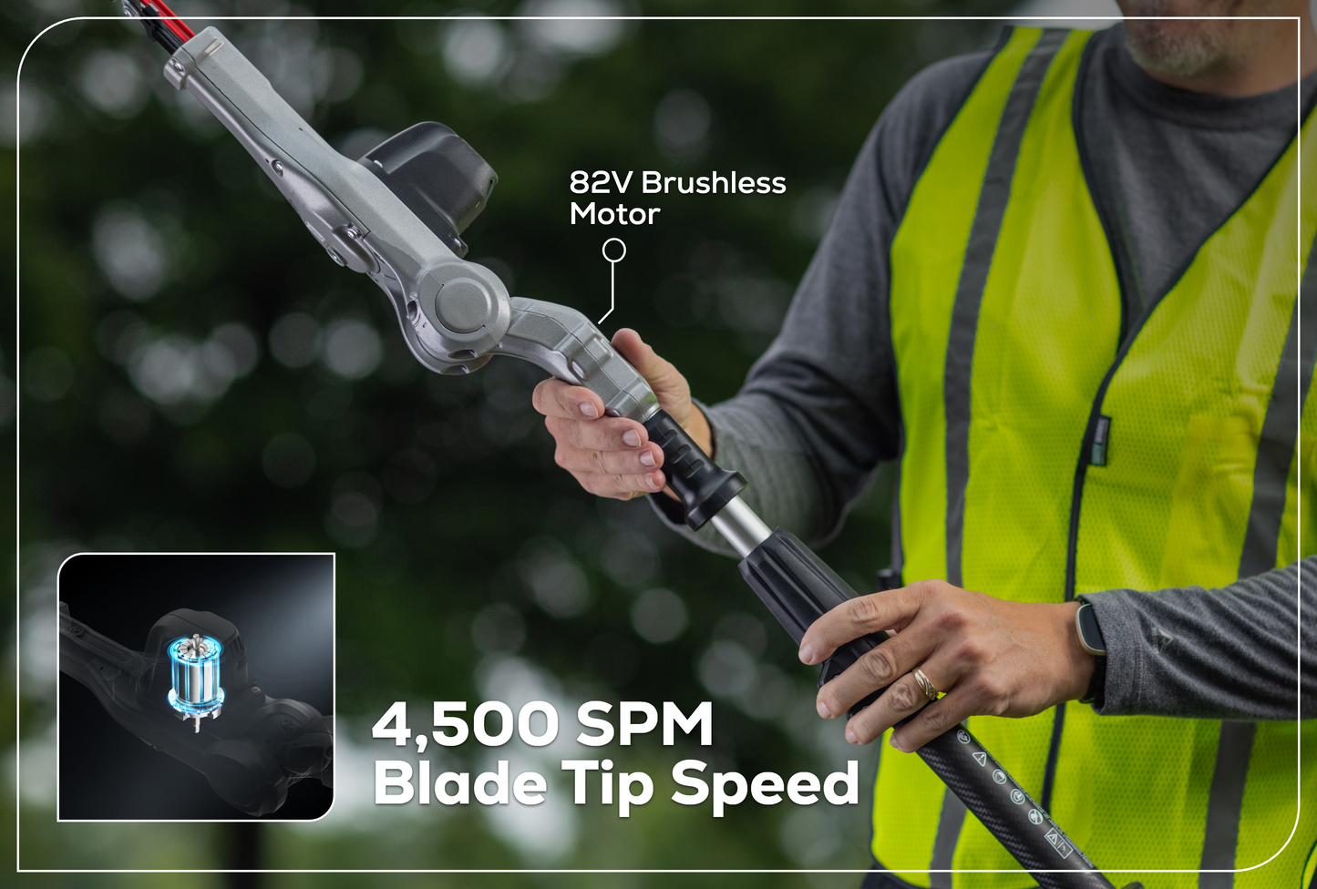 Optimus 82V Telescoping Hedge Trimmer with (1) 2.5 Ah Battery and Dual-Port Charger | PH662T-25DP