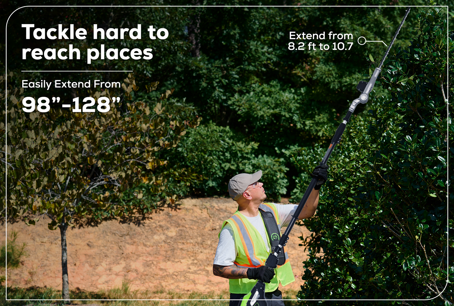Optimus 82V Telescoping Hedge Trimmer with (1) 2.5 Ah Battery and Dual-Port Charger | PH662T-25DP