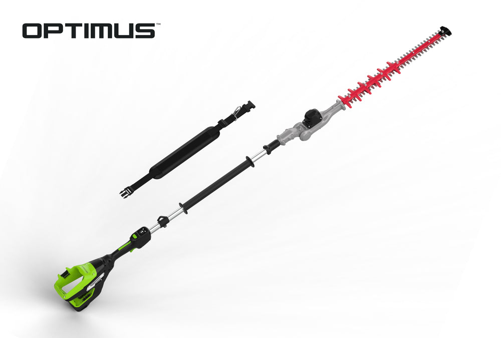 Optimus 82V Articulating Mid Pole Hedge Trimmer with (1) Core300 and Dual Port Charger | PH482A-C3DP