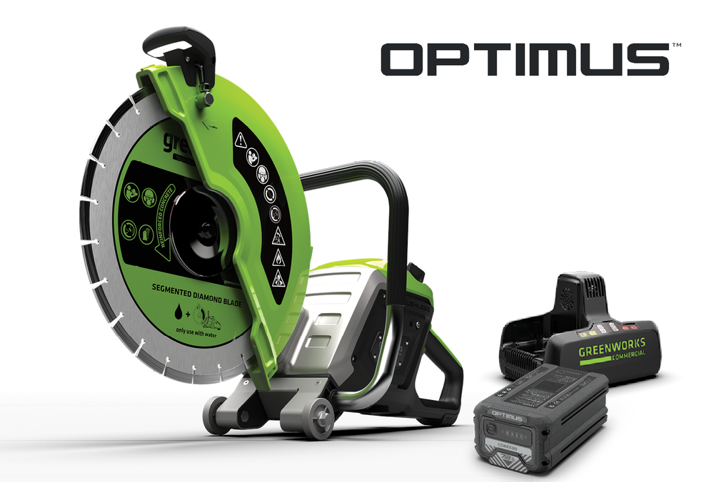 Optimus 82V 14” Power Cutter With (1) 7 Ah Pouch Battery and Dual Port Charger | PC141-C5DP