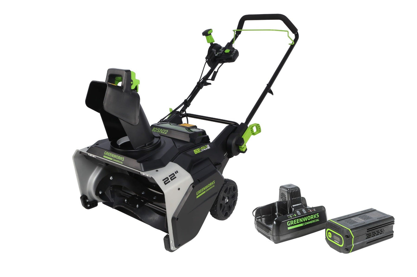 82V 22" Snow Thrower with 5Ah Battery and Dual Port Charger | 82SN22-5DP