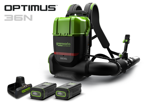 Optimus 82V 755 CFM Dual-Port Backpack Blower with (2) 8Ah Batteries and Dual Port Charger | BB361-82DP