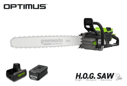 OPTIMUS 82V 5.0kw HOG Chainsaw Kit with CORE530 Battery & DP Charger | OCS800-C5DP