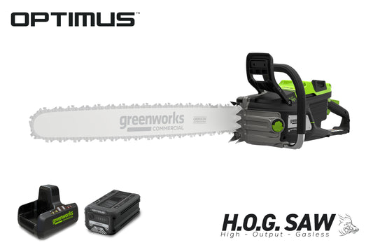 OPTIMUS 82V 5.0kw HOG Chainsaw Kit with CORE530 Battery & DP Charger | OCS800-C5DP