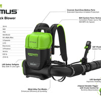 OPTIMUS 82V 26N Backpack Blower | BB261