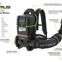 Optimus 82V 42N Backpack Blower | BB42X