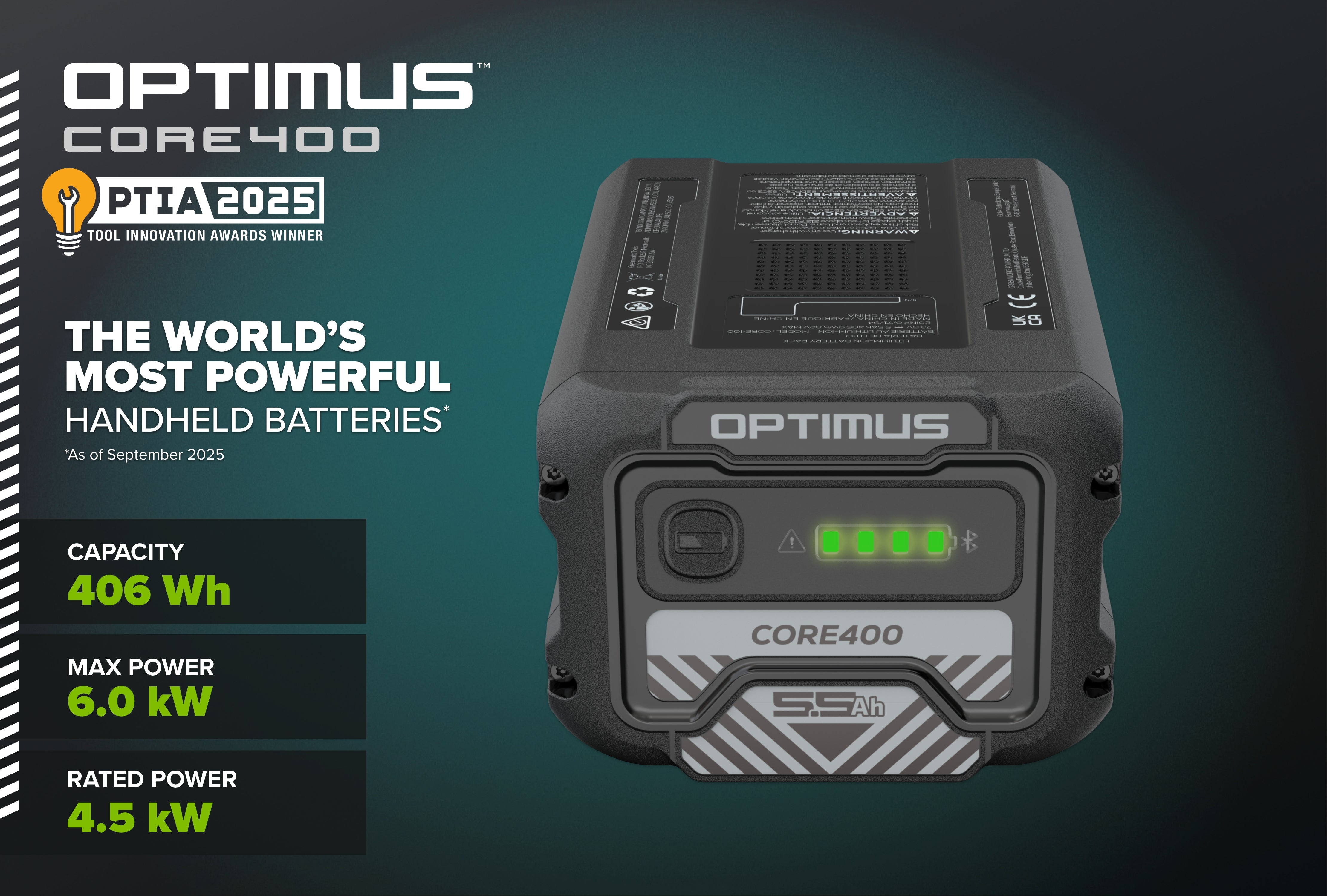 82V OPTIMUS 5.5 Ah CORE400 Battery | CORE400