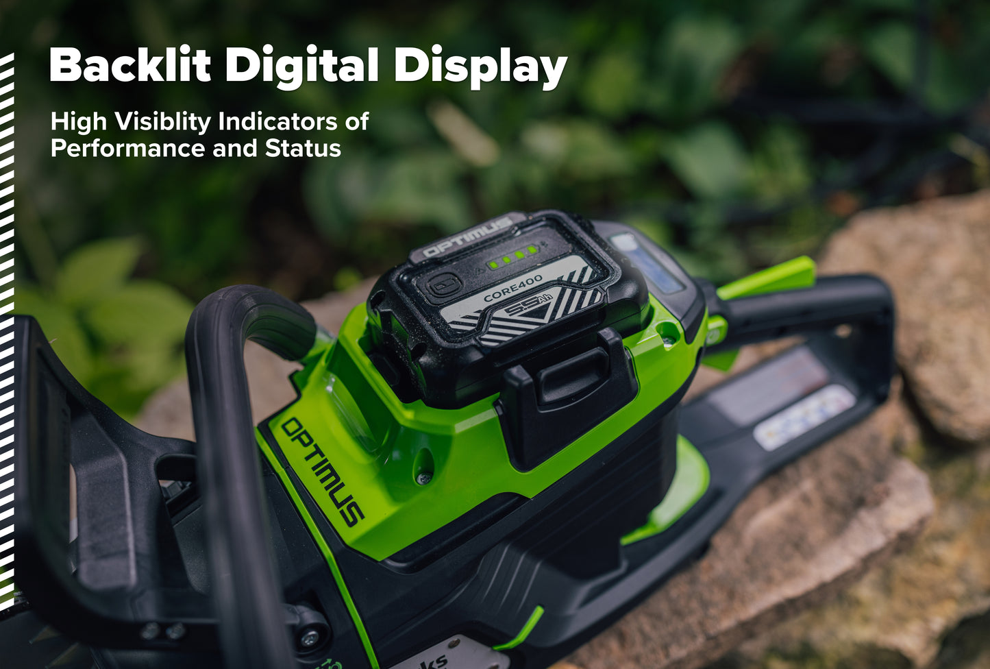 82V OPTIMUS 3.0 kW Chainsaw Powerhead with CORE400 Battery & DP Charger | OCS500