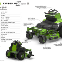 OptimusZ Series 9 60" Stand-on ZTR - 24 kWh | OS960
