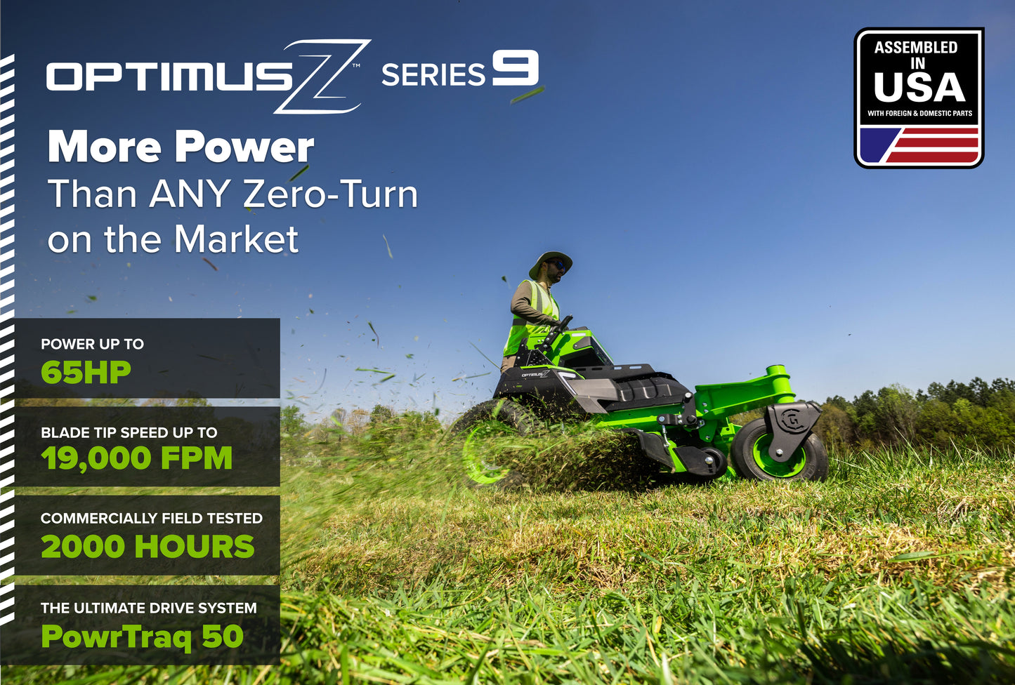 OptimusZ Series 9 52" Stand-on ZTR - 24 kWh | OS952