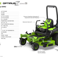 OptimusZ Series 9 52" Ride-on ZTR - 24 kWh | OZ952