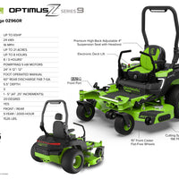 OptimusZ Series 9 60" (Rear Discharge) Ride-on ZTR - 24 kWh | OZ960R