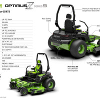 OptimusZ Series 9 72" (Side Discharge) Ride-on ZTR - 36 kWh | OZ972