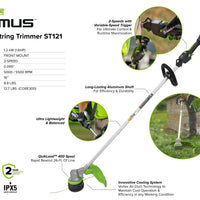 Optimus 82v 1.2kW String Trimmer Core300 DP Kit | ST121-C3DP