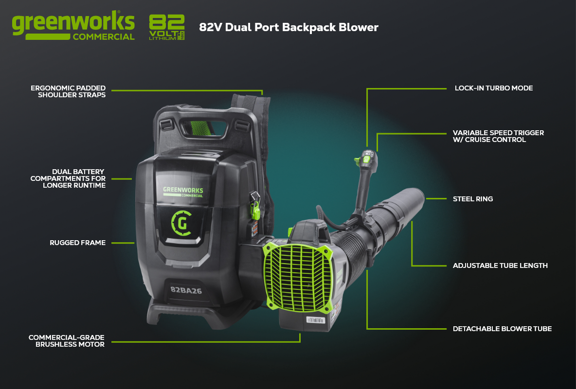 82V 690 CFM Dual Port Backpack Blower Tool-Only | 82BA26
