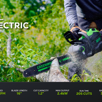 82V 16" 2.4kW Chainsaw with 4Ah Battery and Dual Port Charger | 82CS24-4DP