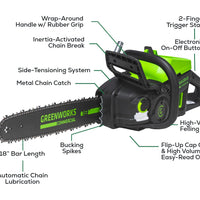 82V 18" 2.7kW Chainsaw with 4Ah Battery and Dual Port Charger | 82CS271