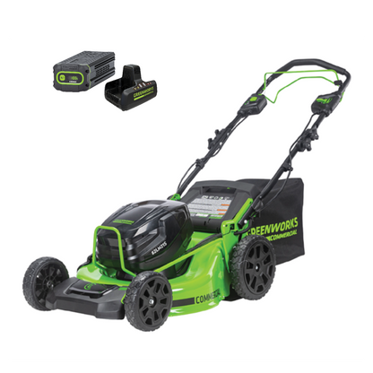 82V 21" Brushless Push Mower with 5Ah Battery and Dual Port Charger