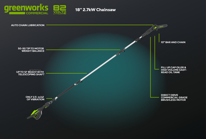 82v Gen II Polesaw w/ Telescoping Shaft Tool-Only