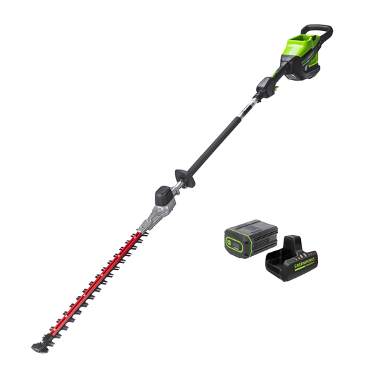 GW82V Prosumer Fixed Mid Pole Hedge Trimmer with 2.5Ah Battery & 8A DP Charger