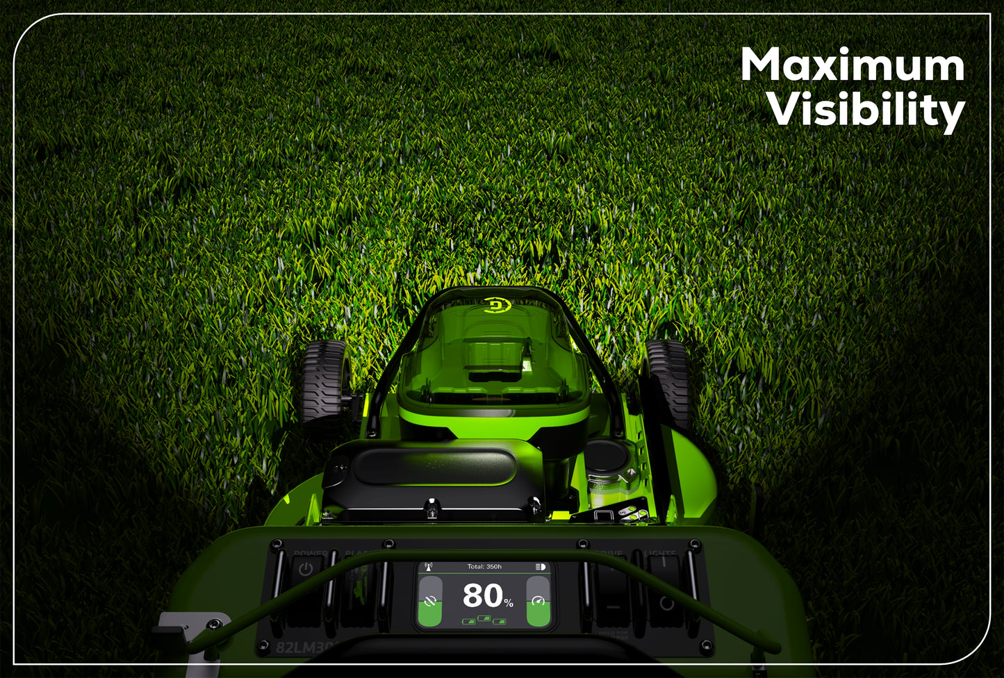 82V 30” Self-Propelled Lawn Mower with (3) 8Ah Batteries and Dual Port Charger | 82LM30S-83DP