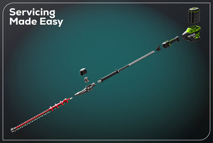 Optimus 82V Short Pole Fixed Hedge Trimmer with CORE300 Battery and Dual-Port Charger | PH302F-C3DP