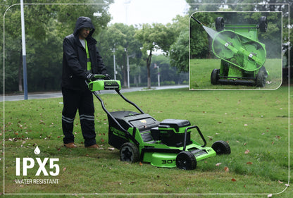 82V 30” Self-Propelled Lawn Mower with (3) 8Ah Batteries and Dual Port Charger | 82LM30S-83DP