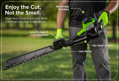 Optimus 82V 30" Single Sided Hedge Trimmer with (1) Core300 and Dual Port Charger | HT301S-C3DP