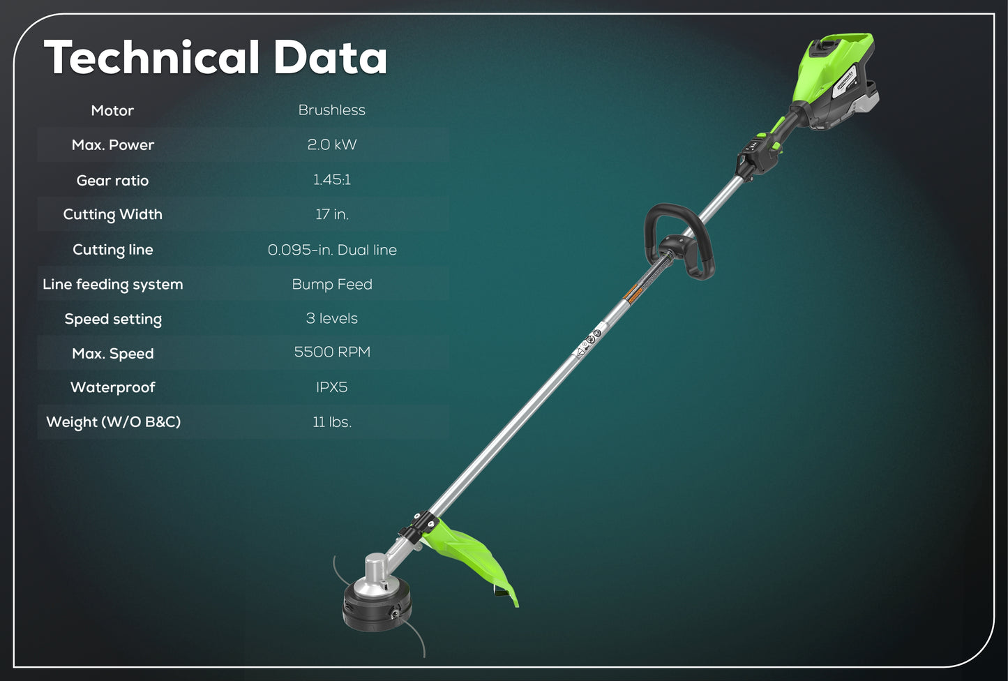 Optimus 82V 1.6 kW String Trimmer With (1) 4 Ah Battery and Dual Port Charger | ST161-4DP