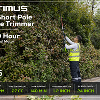 Optimus 82V Short Pole Fixed Hedge Trimmer with (1) 2.5 Ah Battery and Dual-Port Charger | PH302F-25DP