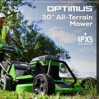 OPTIMUS 82V 30” Self-Propelled Lawn Mower with (3) 8Ah Batteries and Dual Port Charger | 82LM30S-83DP