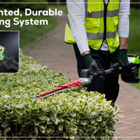 Optimus 82V Short Pole Fixed Hedge Trimmer with (1) 2.5 Ah Battery and Dual-Port Charger | PH302F-25DP