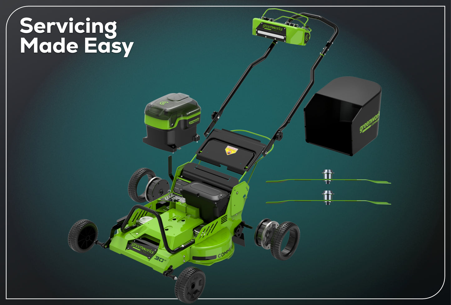 82V 30” Self-Propelled Lawn Mower with (3) 8Ah Batteries and Dual Port Charger | 82LM30S-83DP