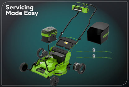 82V 30” Self-Propelled Lawn Mower with (3) 8Ah Batteries and Dual Port Charger | 82LM30S-83DP