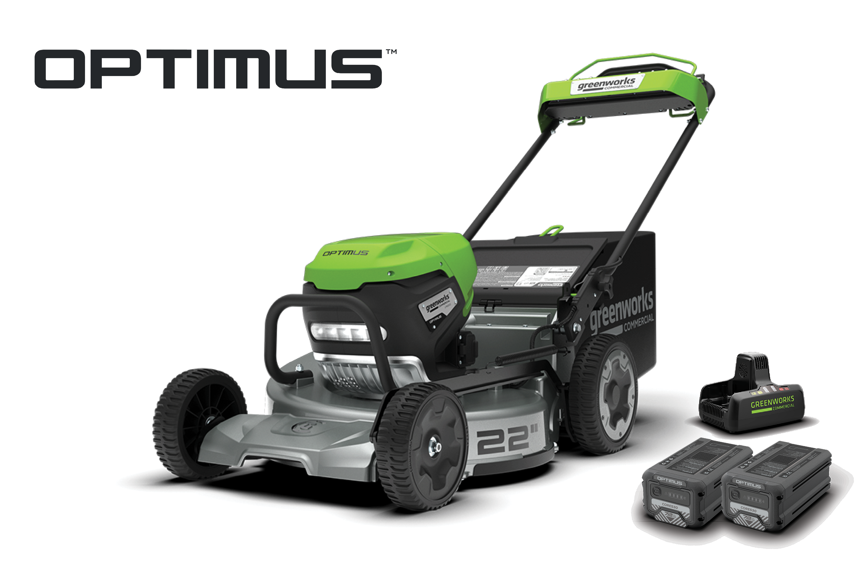 Greenworks 82V OPTIMUS ATM 22" Tondeuse autotractée avec (2) CORE530 batteries, DP Charger