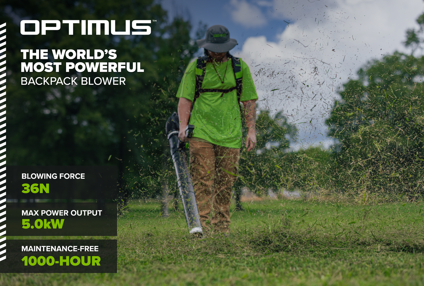 Optimus 82V 755 CFM Dual-Port Backpack Blower with (2) 8Ah Batteries and Dual Port Charger | BB361-82DP